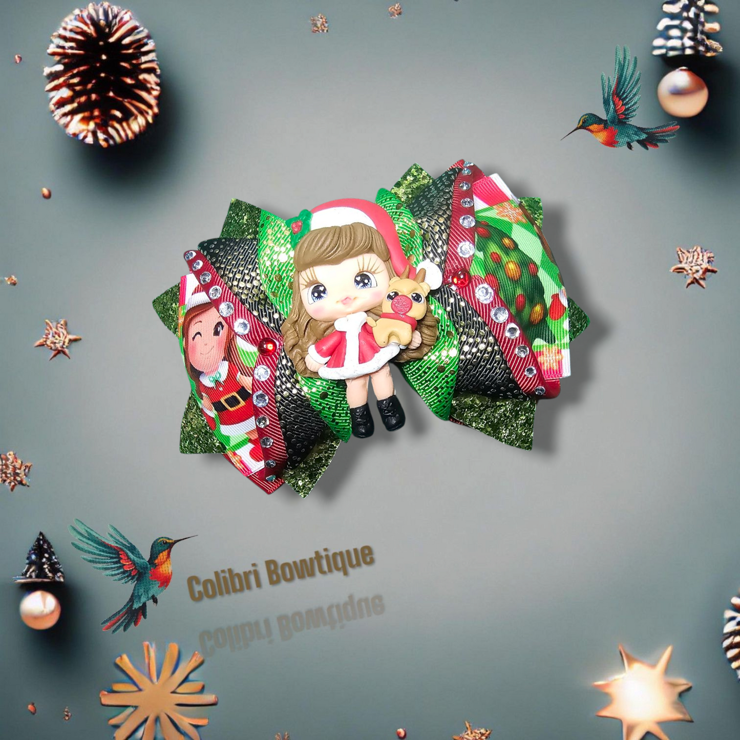 X-mas Theme Hair Bow