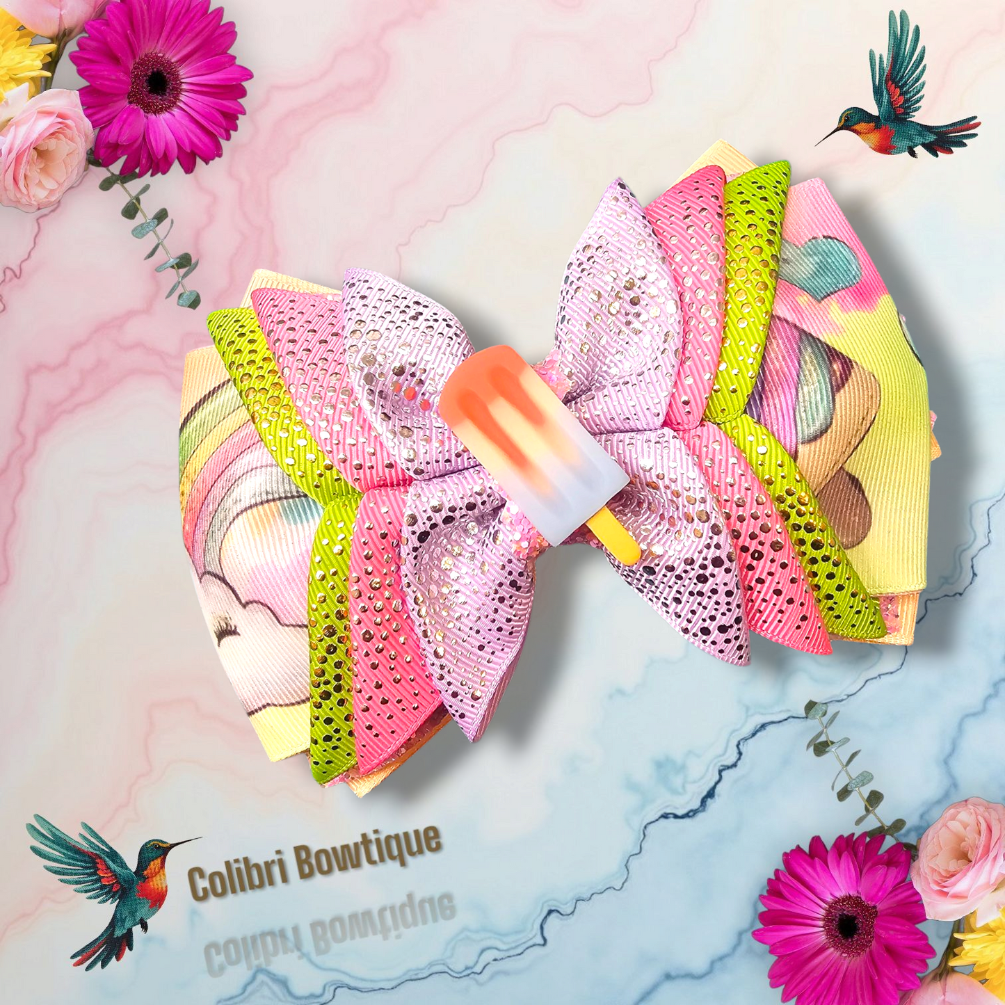 Ice Cream Theme Hair Bow