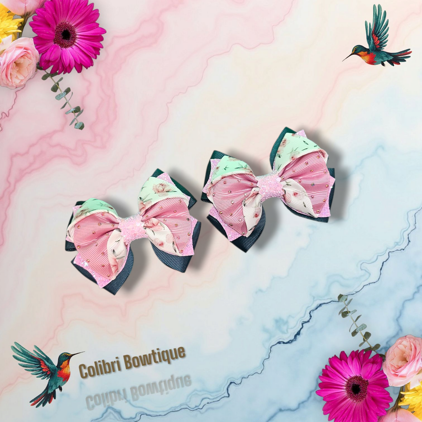 Gutta Flower Theme Hair Bow