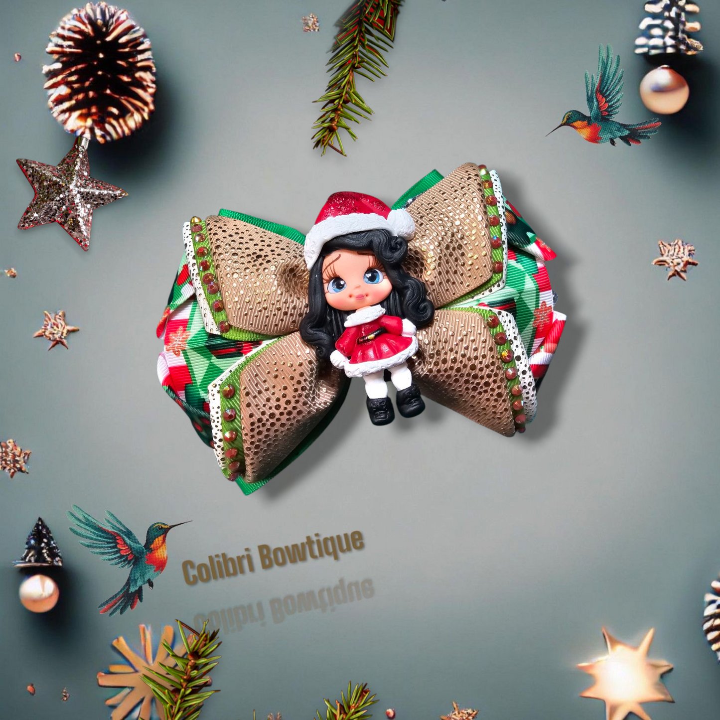 Moño Corazon Christmas Theme
