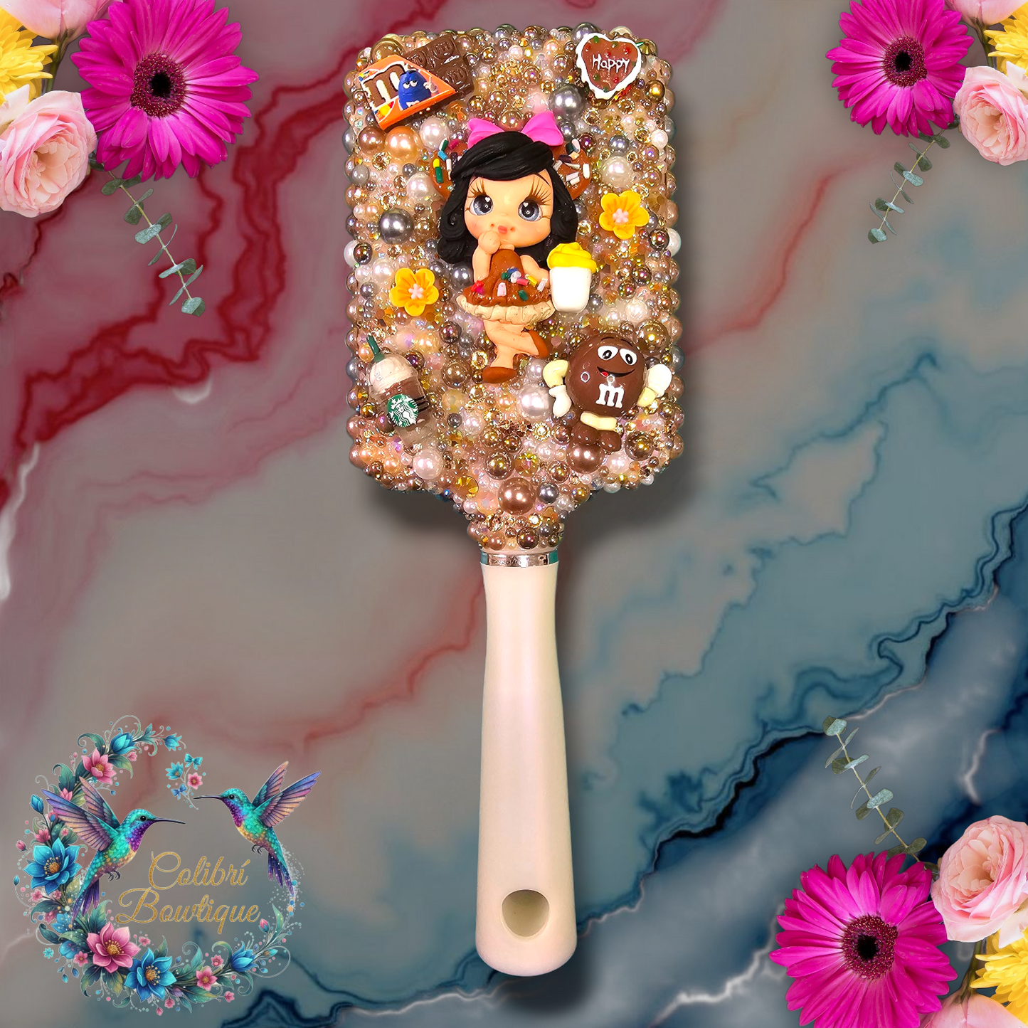 Beautiful Rhinestone Hairbrush