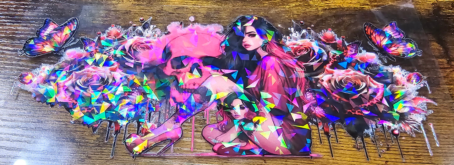 Tattoo-Flower-Butterflies and Skull Girls Wraps