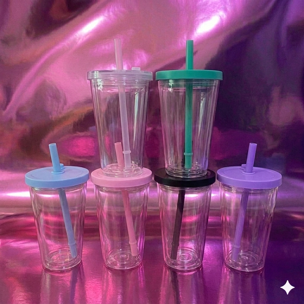 16oz Acrylic Boba Snow Globe Cup