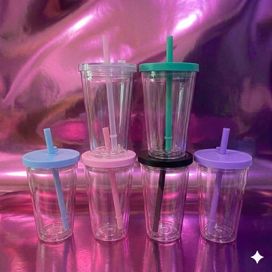 16oz Acrylic Boba Snow Globe Cup