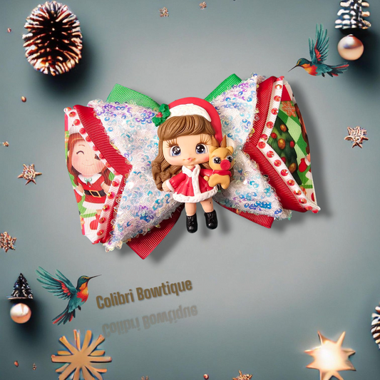 X-mas Theme Hair Bow