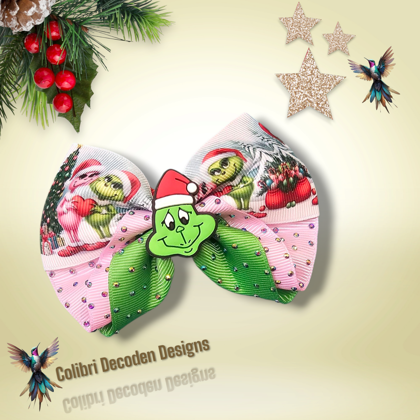X-mas Theme Hair Bow