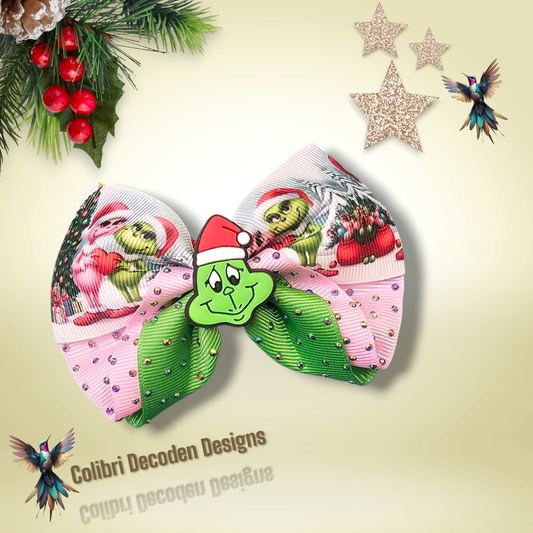 X-mas Theme Hair Bow