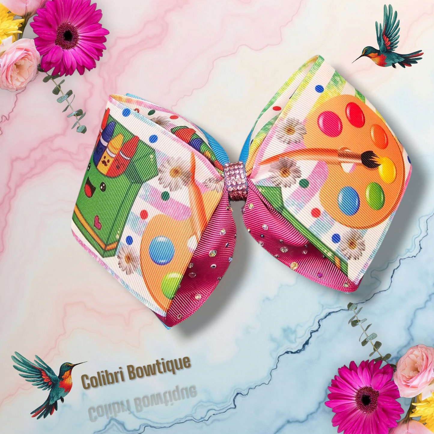 School Theme Bow Butterfly Wings Style