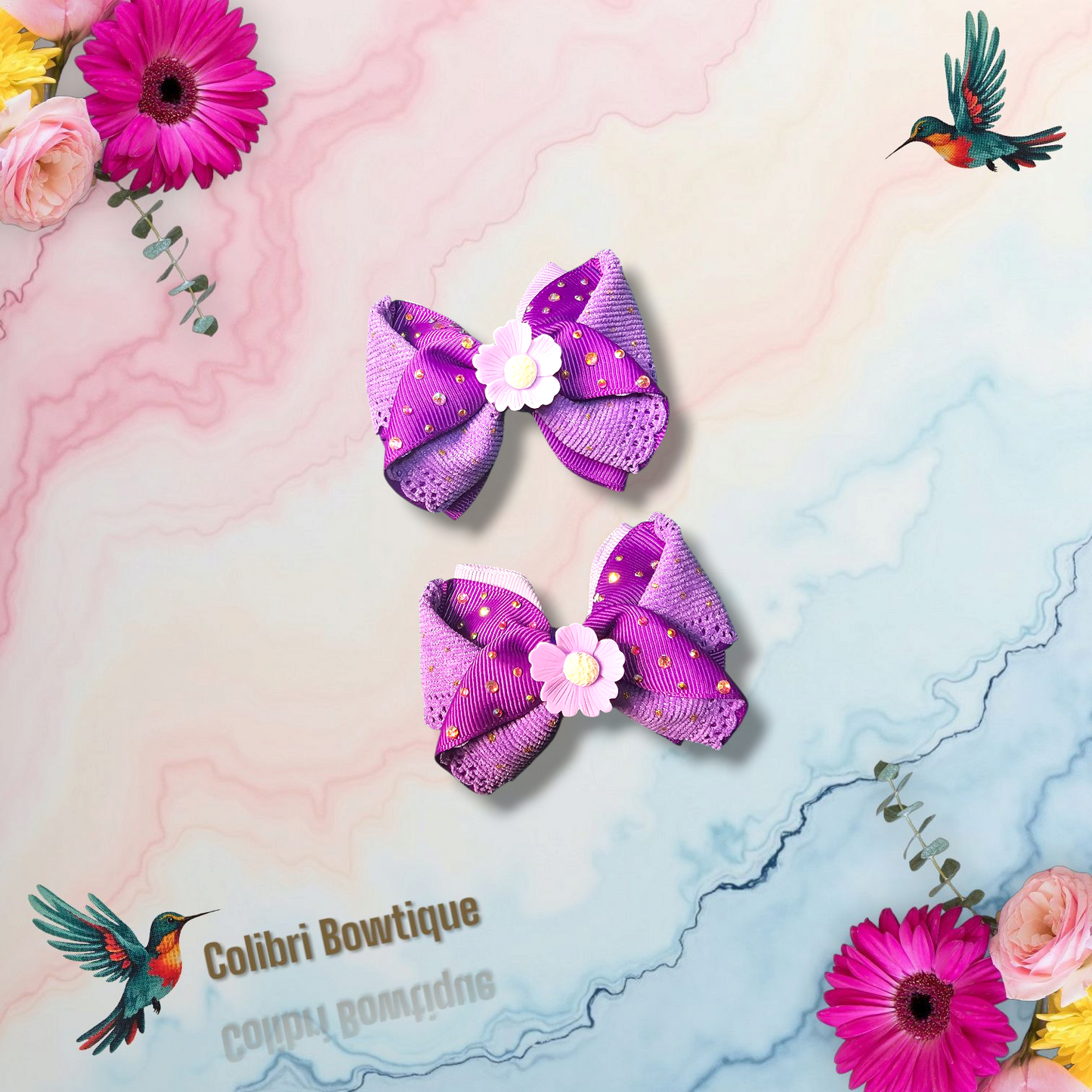 Small Hair Bow Pairs with a Fold