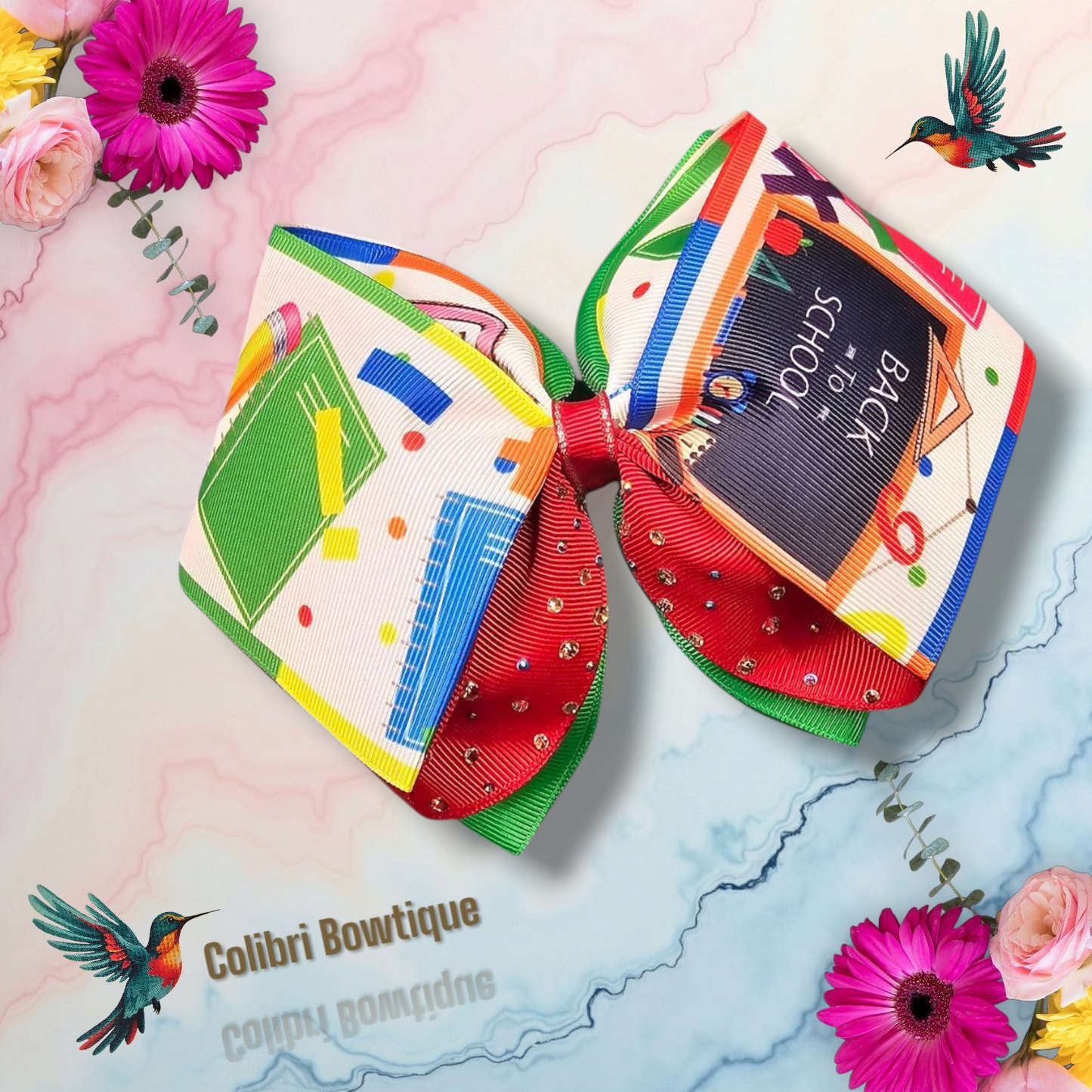 School Theme Bow Butterfly Wings Style