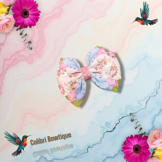 Flower Theme Hair Bow