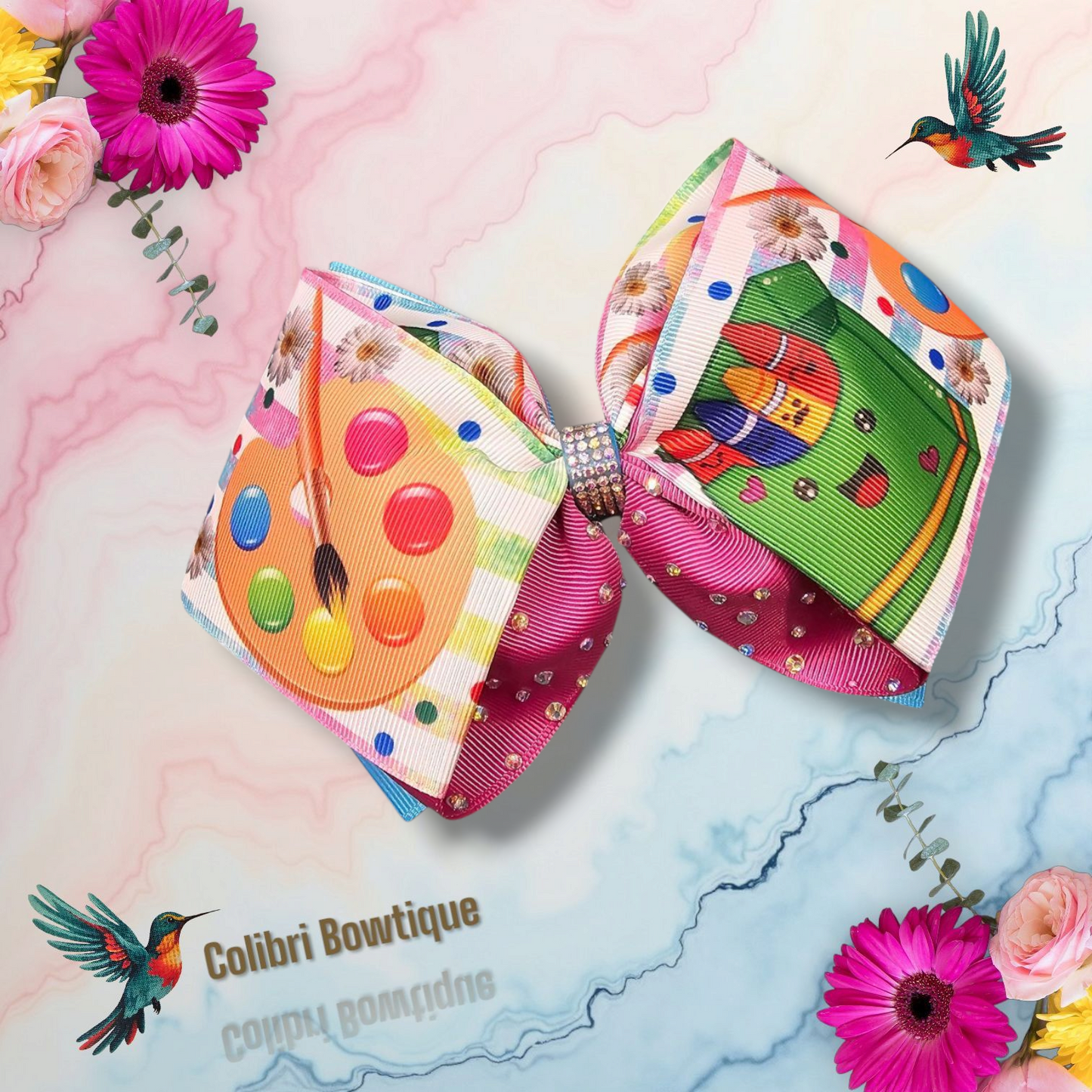 School Theme Bow Butterfly Wings Style