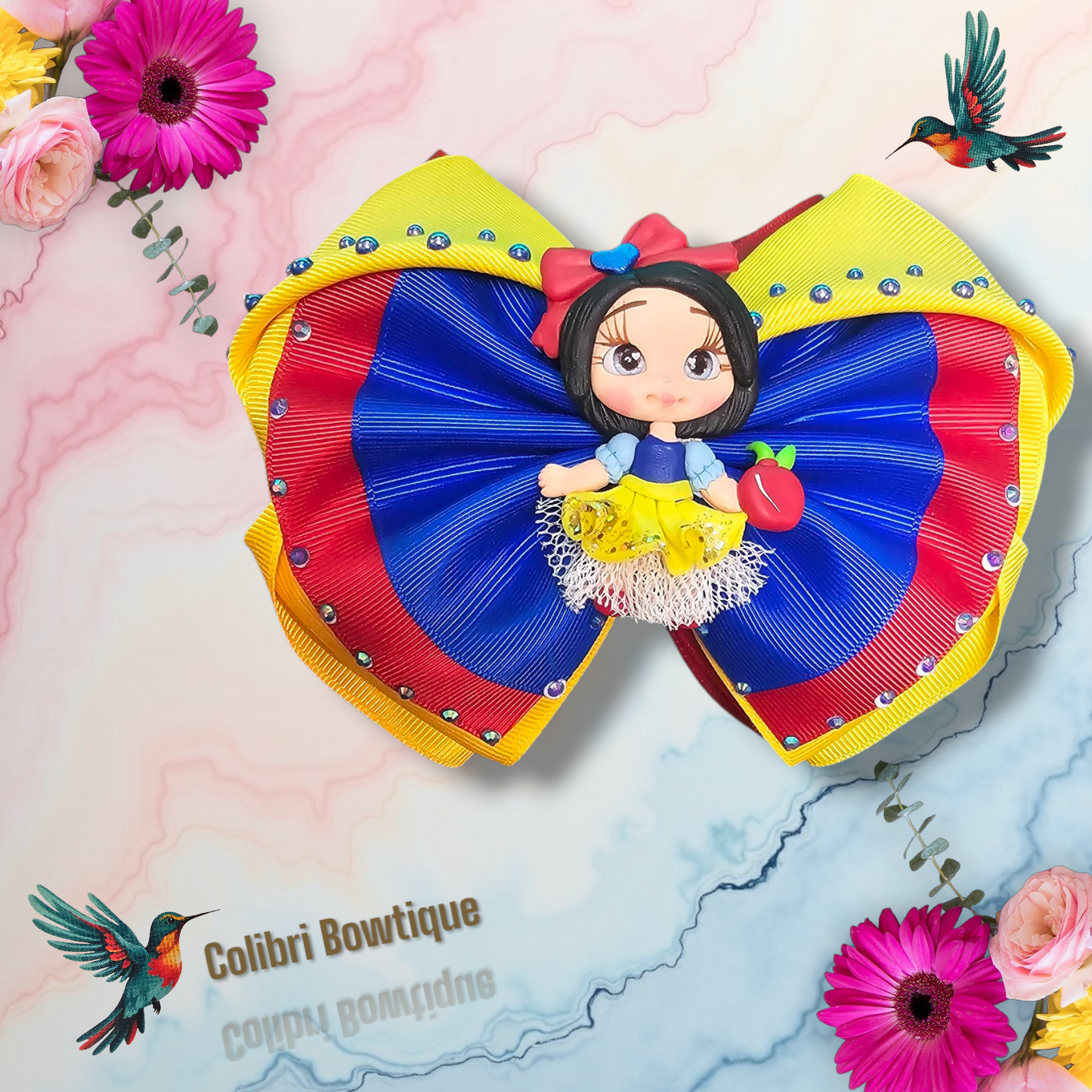 Two Color Gutta and Lace Hair Bow