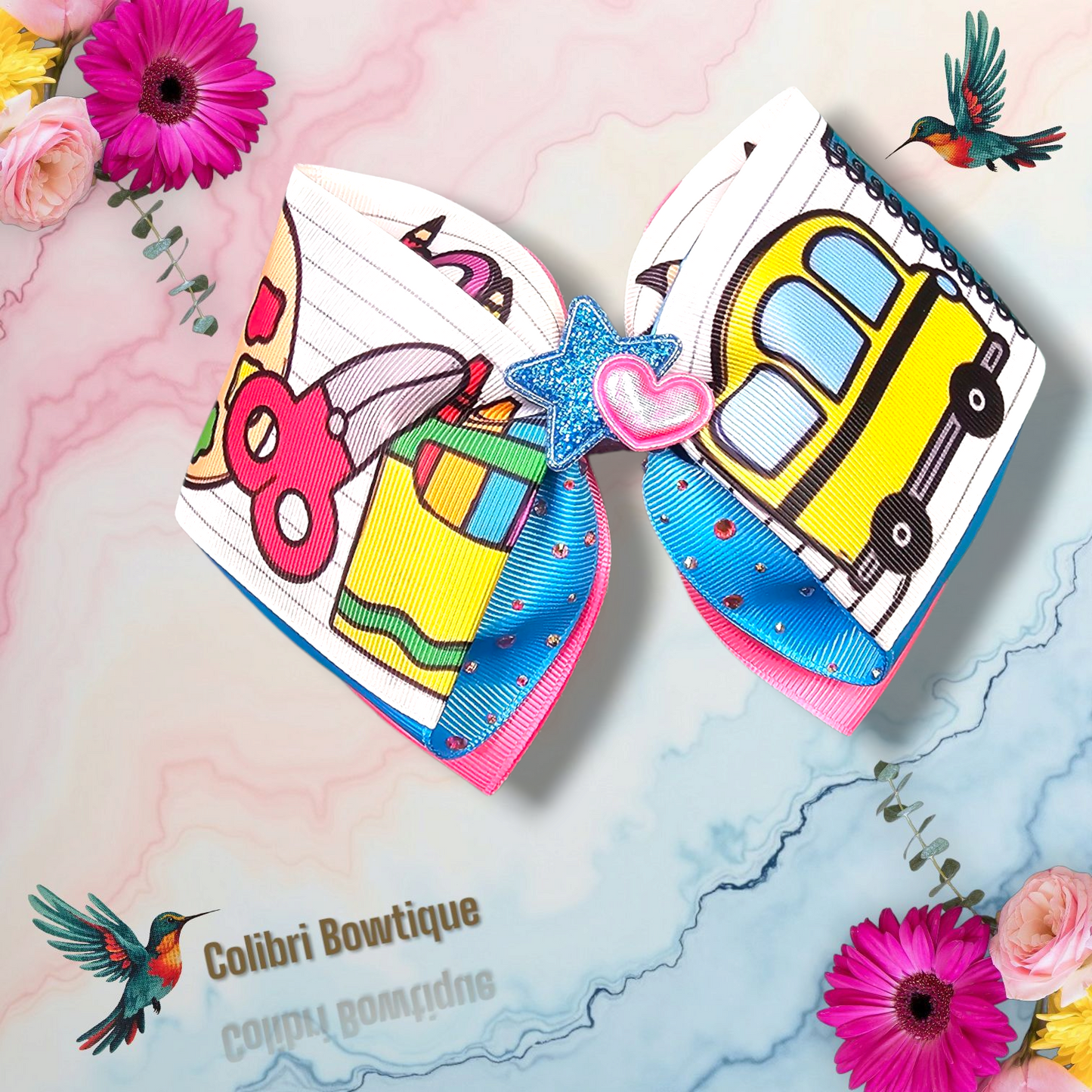 School Theme Bow Butterfly Wings Style