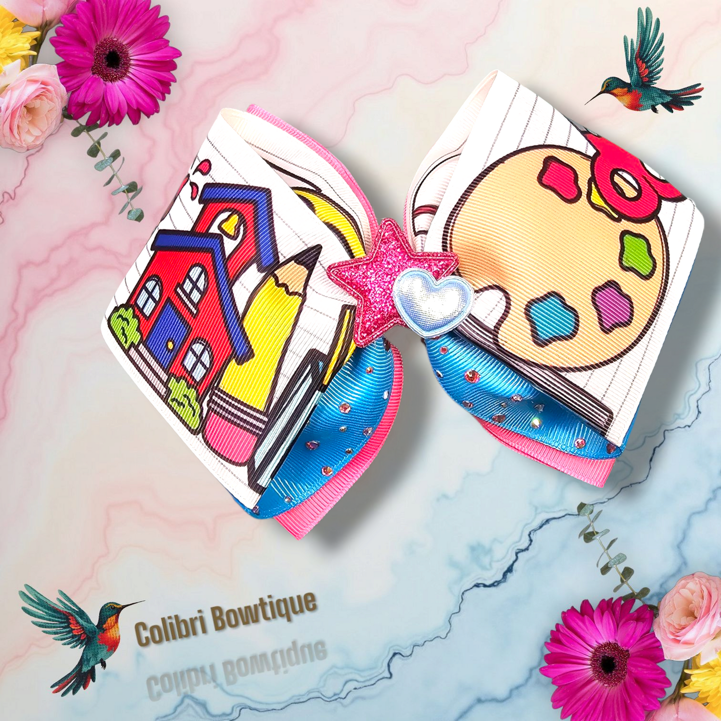 School Theme Bow Butterfly Wings Style