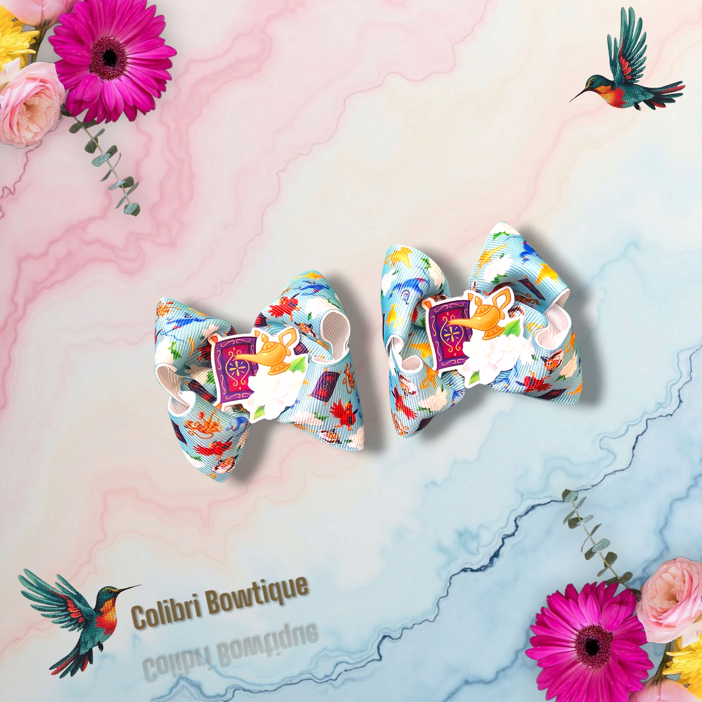 Boutique Mini Jasmine Theme Hair Bow
