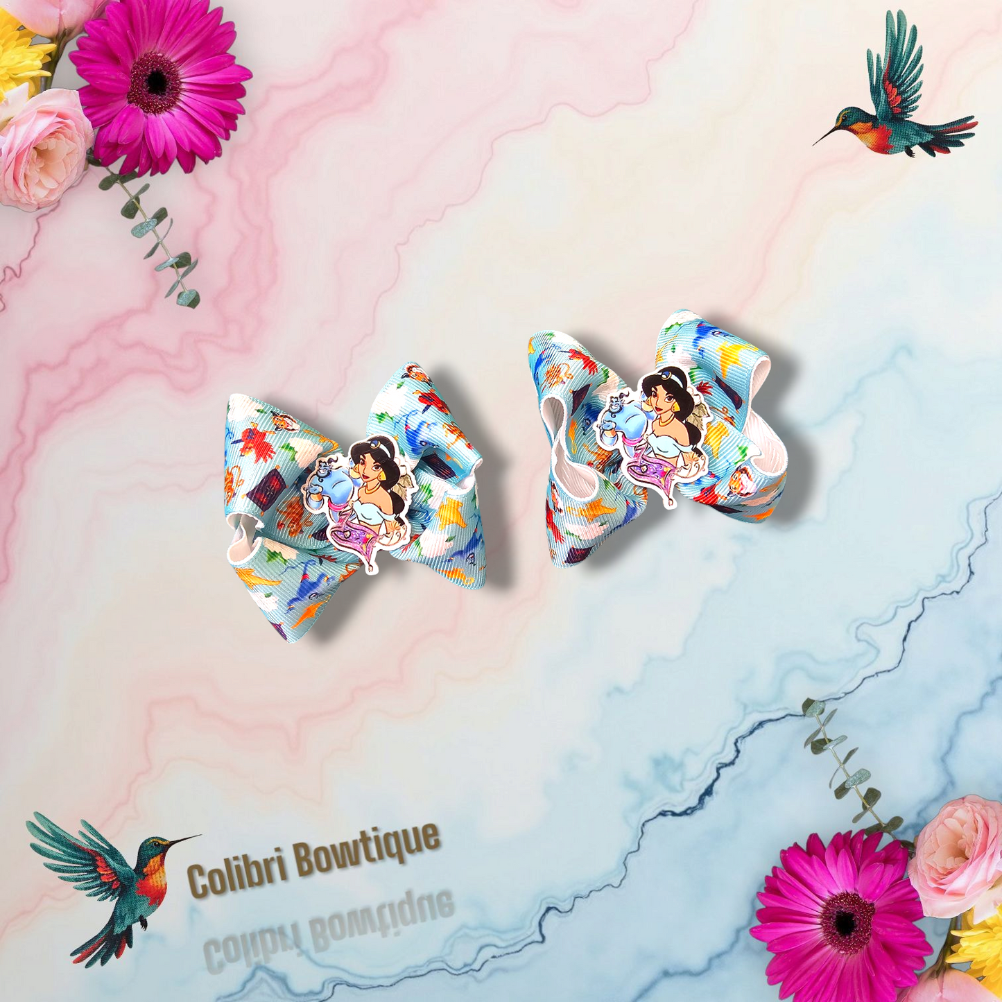 Boutique Mini Jasmine Theme Hair Bow