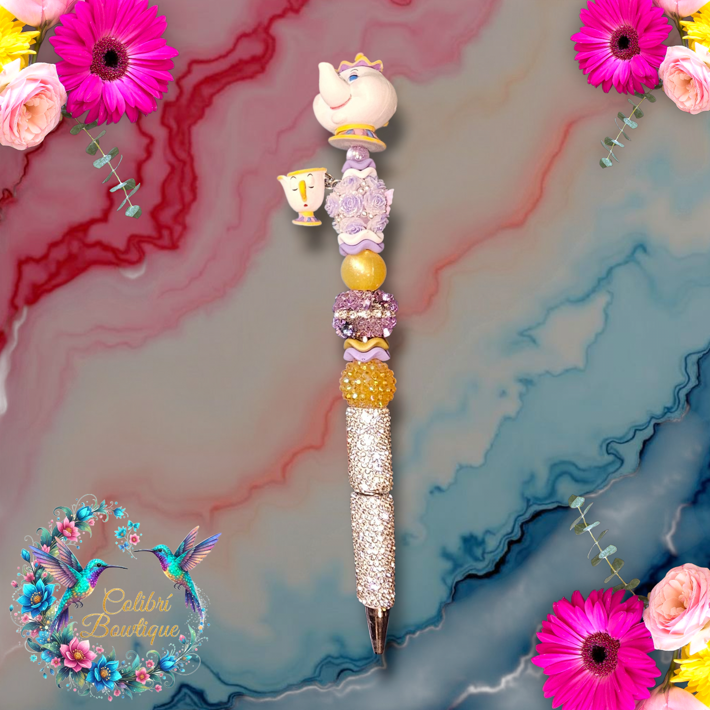Beautiful Elegant Beaded Pens with Rhinestones