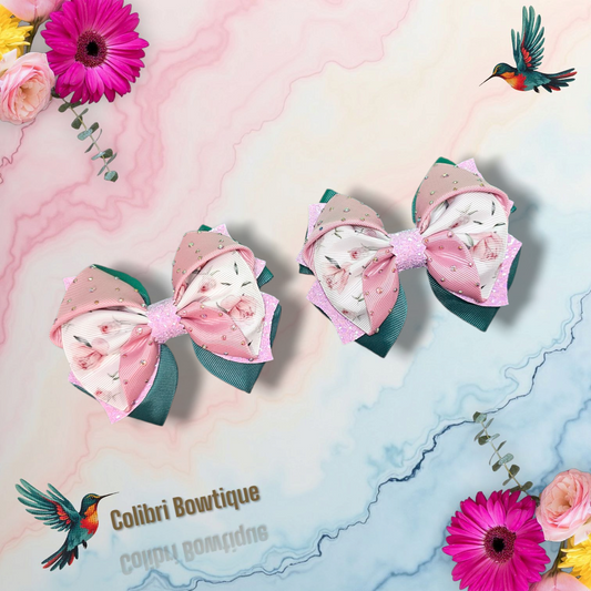 Flower Theme Hair Bow