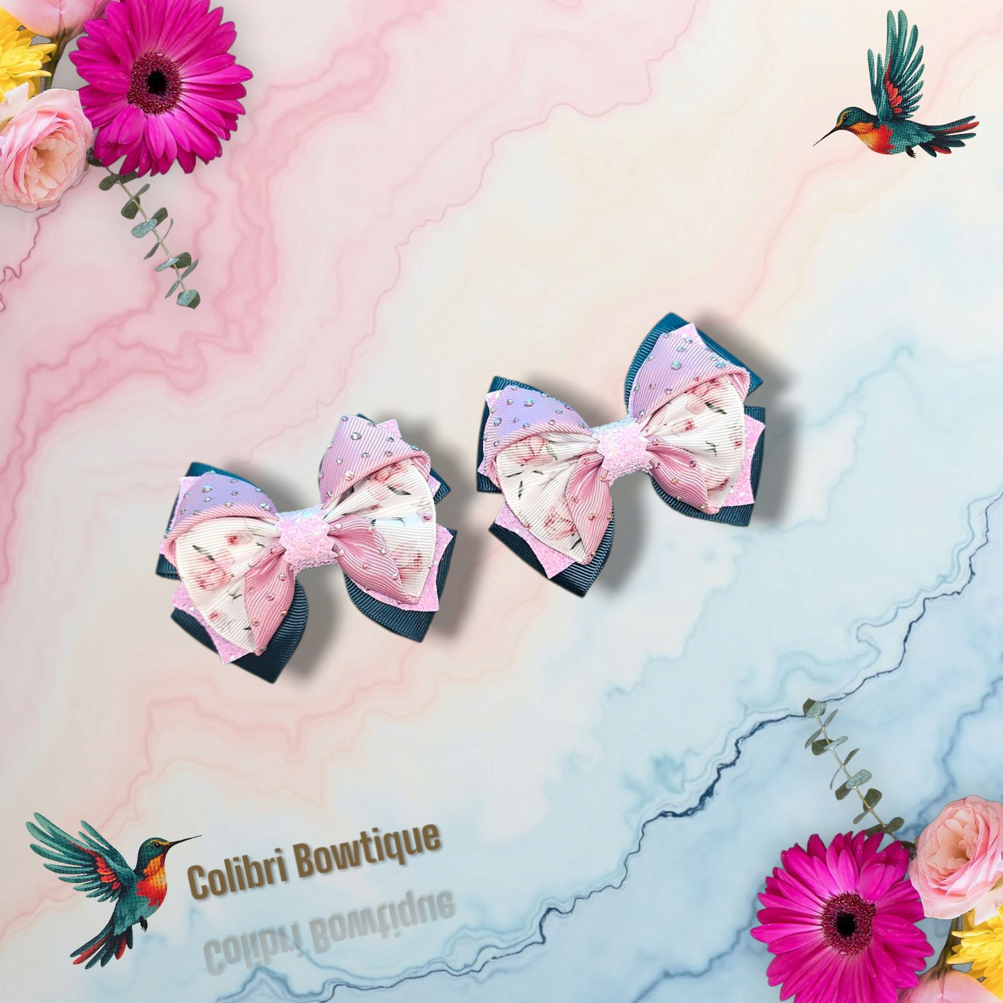 Gutta Flower Theme Hair Bow