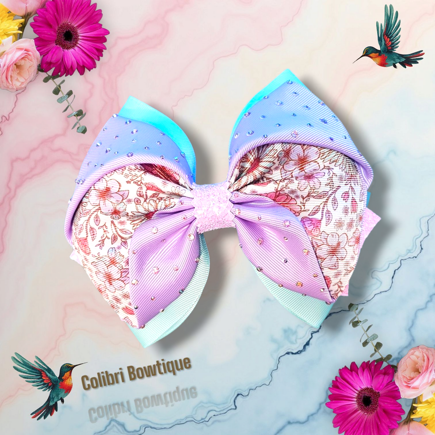 Gutta Bow with Floral Theme