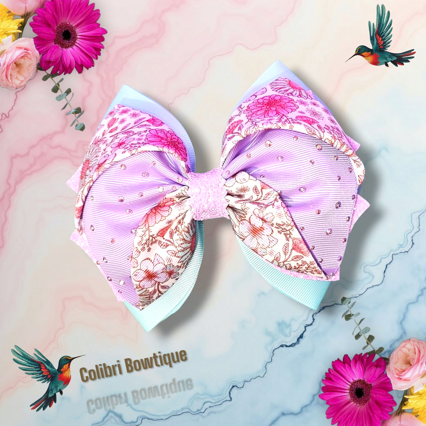 Gutta Bow with Floral Theme