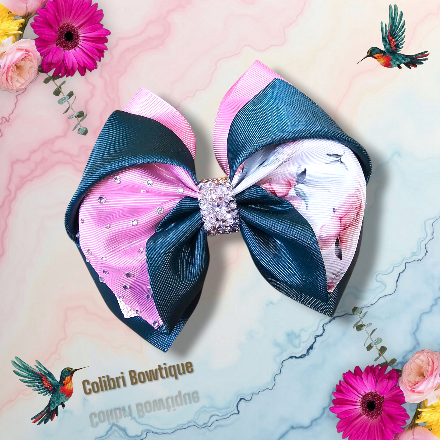 Gutta Bow with Floral Theme