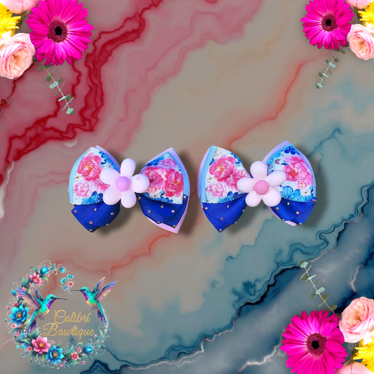 Floral Theme Pairs of Small Bows