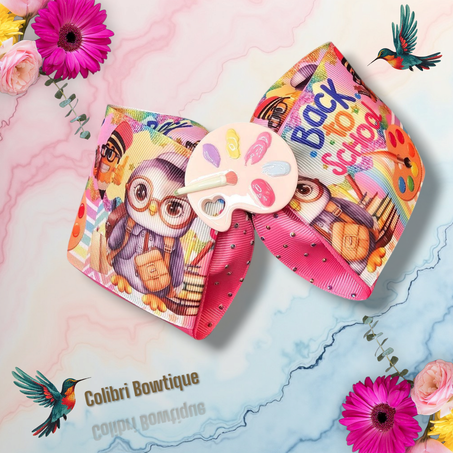 School Theme Bow Butterfly Wings Style