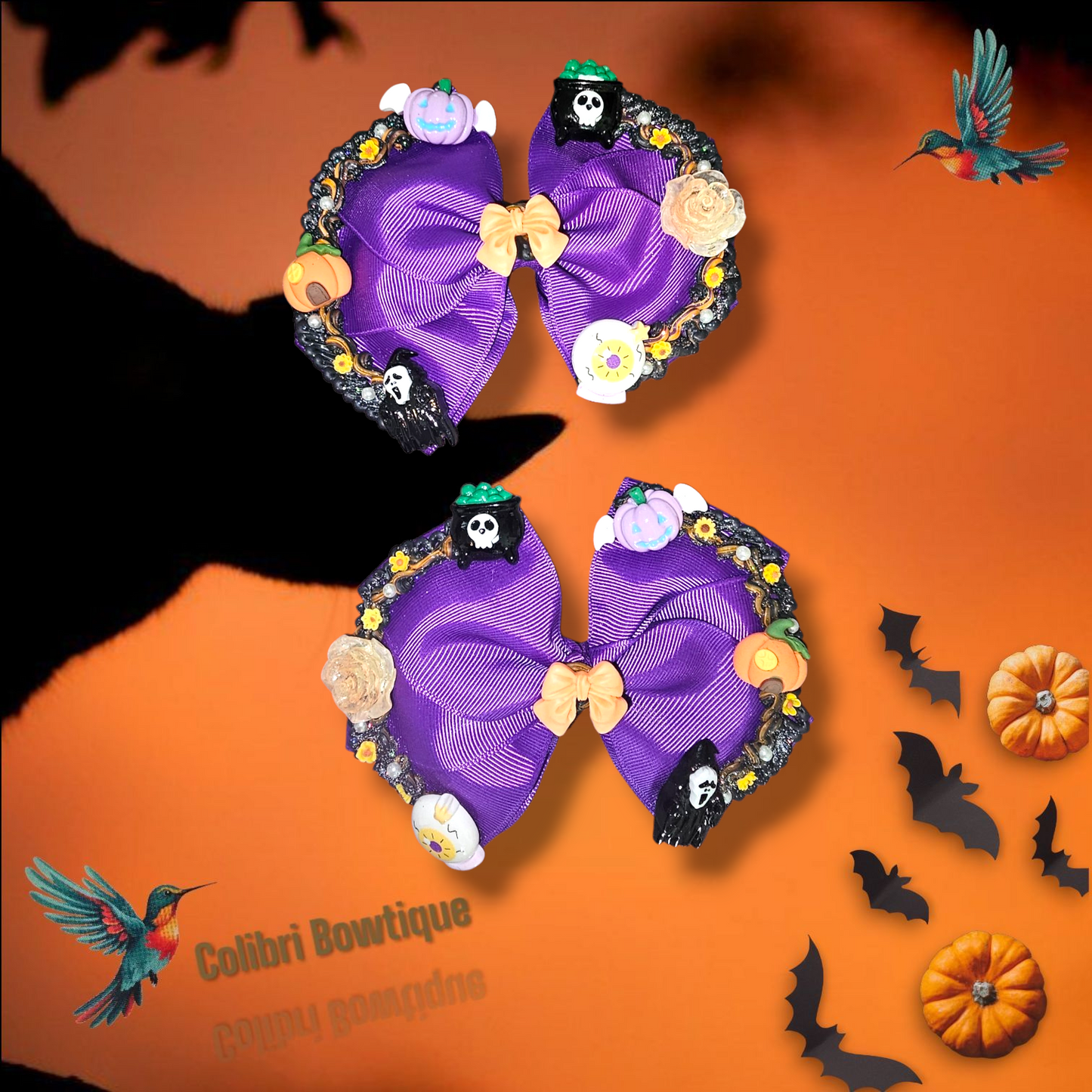 Halloween Theme Hair Bow
