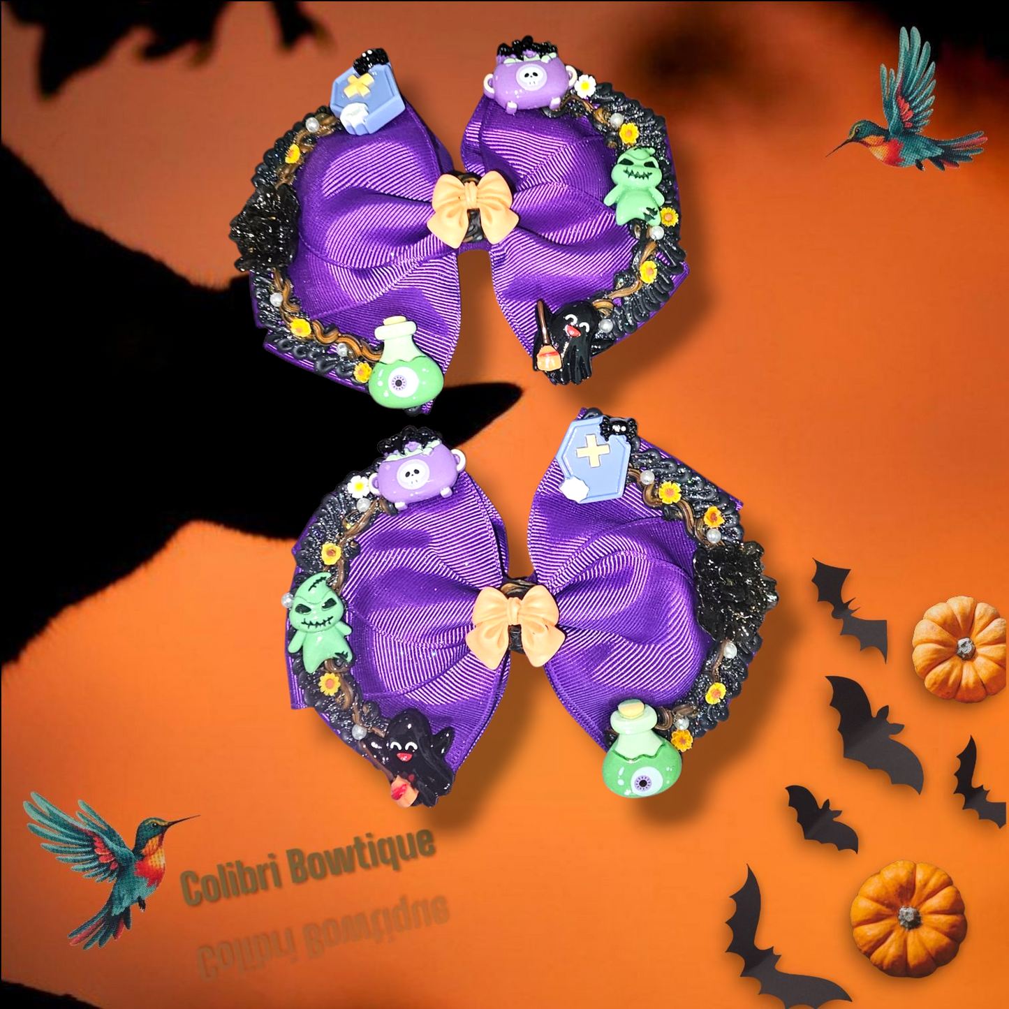 Halloween Theme Hair Bow