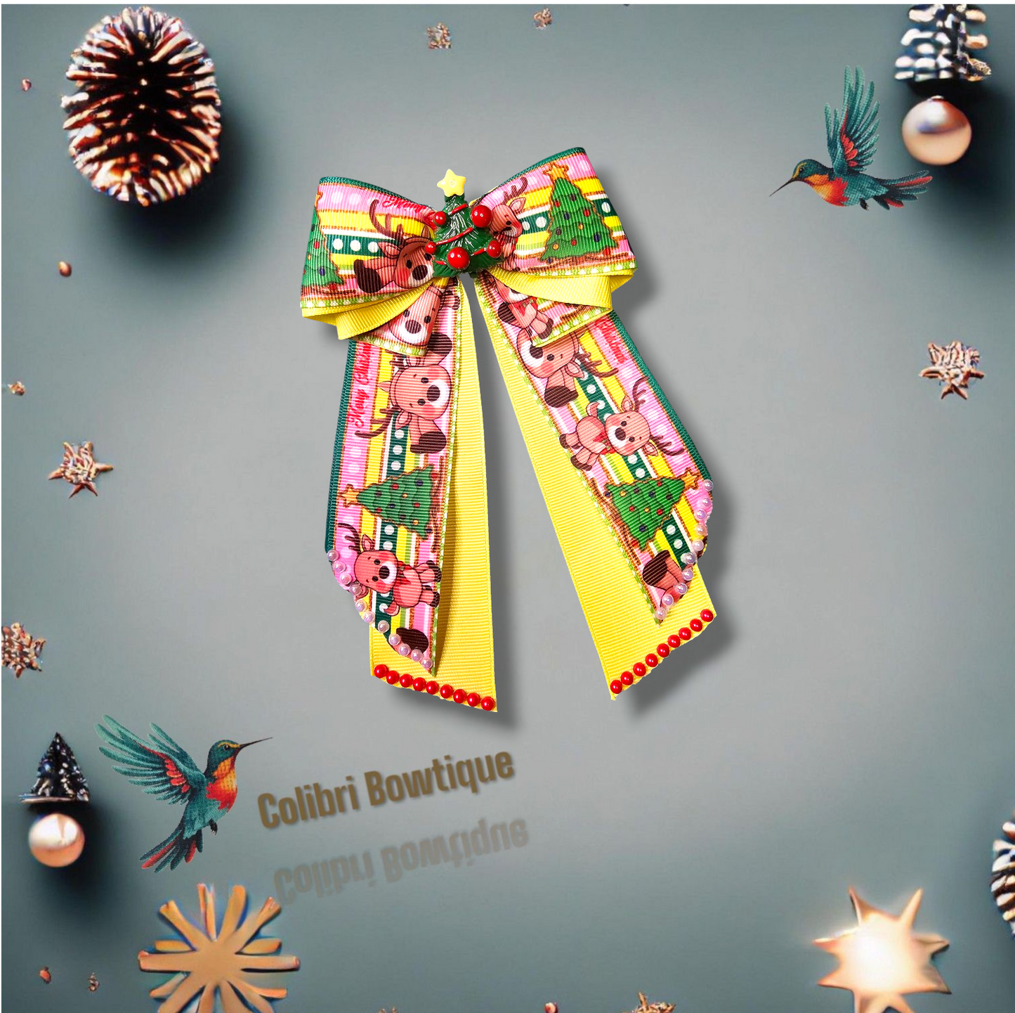 Moño Coletero Pequeño Christmas Theme