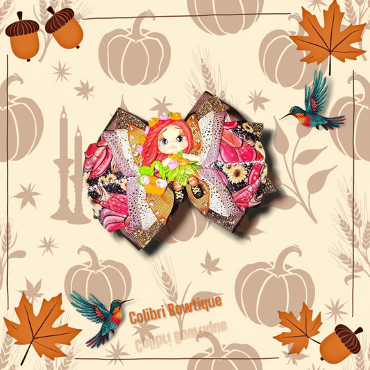 Moño Corazon Thanksgiving Theme