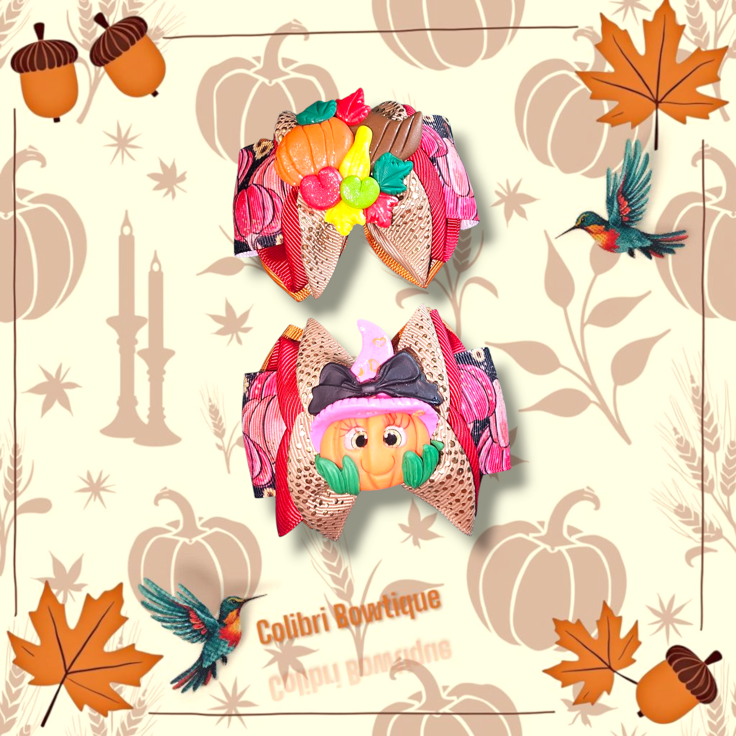 Moño Olanes Parecitos Thanksgiving Theme